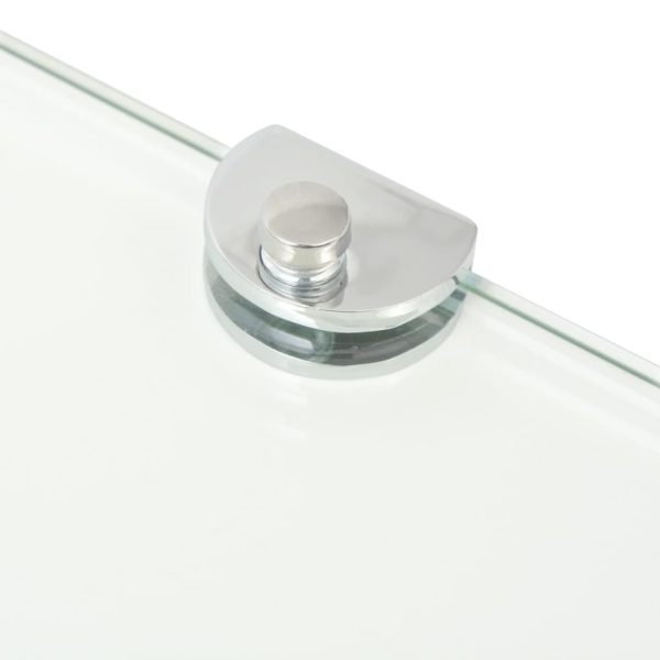 Prateleiras canto 2pcs suportes cromados 35x35cm vidro transp. - Image 6