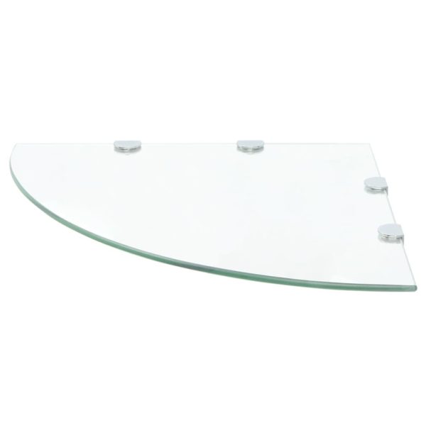 Prateleiras canto 2 pcs suportes cromados 45x45cm vidro transp. - Image 3