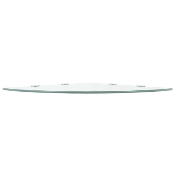 Prateleiras canto 2 pcs suportes cromados 45x45cm vidro transp. - Image 4