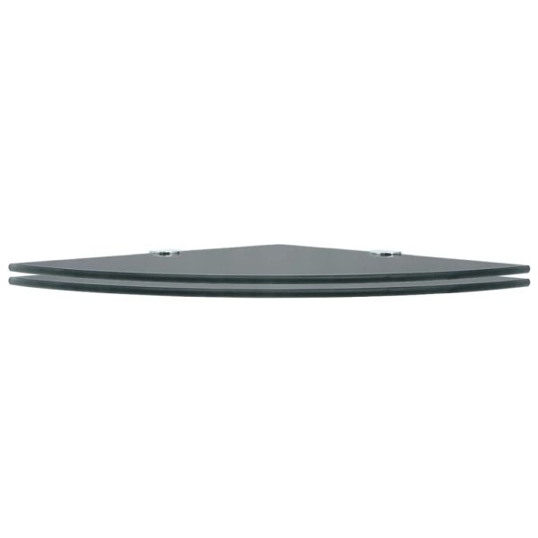Prateleiras canto 2 pcs suportes cromados 25x25cm vidro preto - Image 2