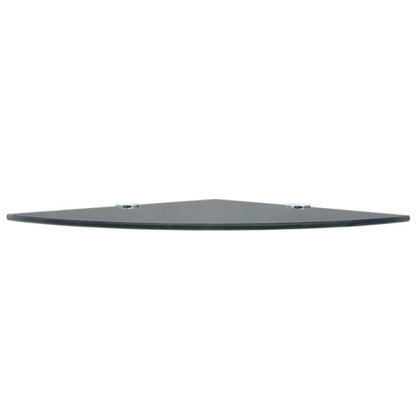 Prateleiras canto 2 pcs suportes cromados 35x35cm vidro preto - Image 4