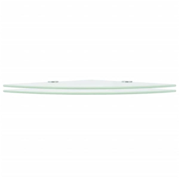 Prateleiras canto 2 pcs suportes cromados 35x35cm vidro branco - Image 2