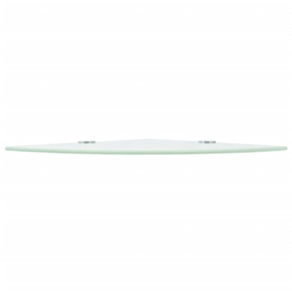 Prateleiras canto 2 pcs suportes cromados 35x35cm vidro branco - Image 4