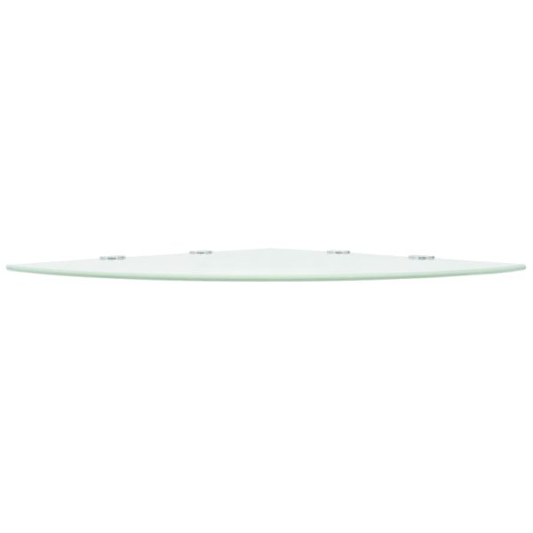 Prateleiras canto 2 pcs suportes cromados 45x45cm vidro branco - Image 4