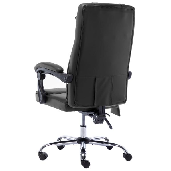 Cadeira de escritório c/ função massagem couro artificial preto - Image 4