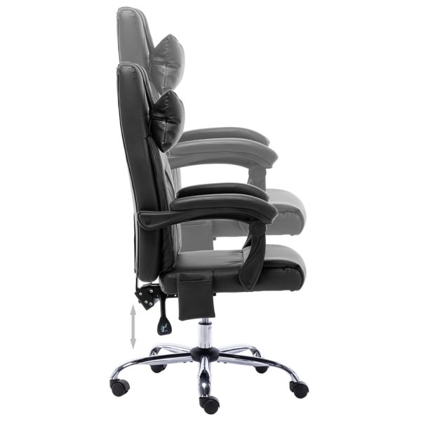 Cadeira de escritório c/ função massagem couro artificial preto - Image 5