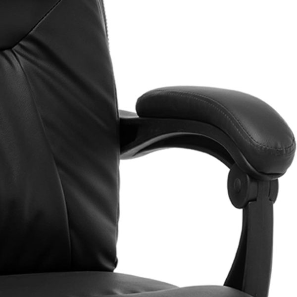 Cadeira de escritório c/ função massagem couro artificial preto - Image 7