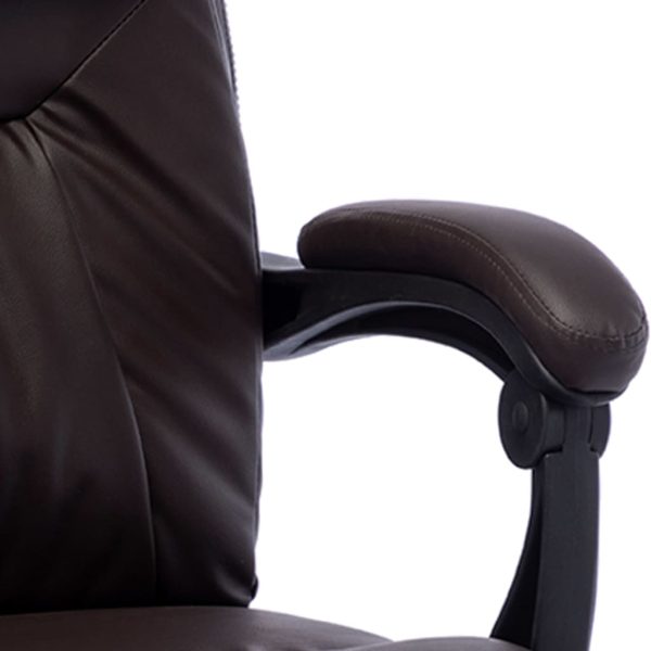 Cadeira escritório c/ função massagem couro artificial castanho - Image 7