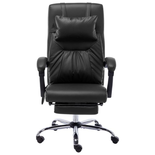 Cadeira de escritório c/ função massagem couro artificial preto - Image 2