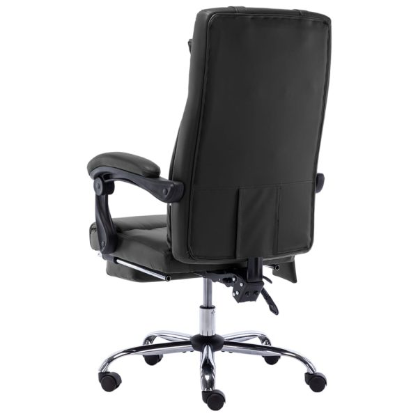 Cadeira de escritório c/ função massagem couro artificial preto - Image 4