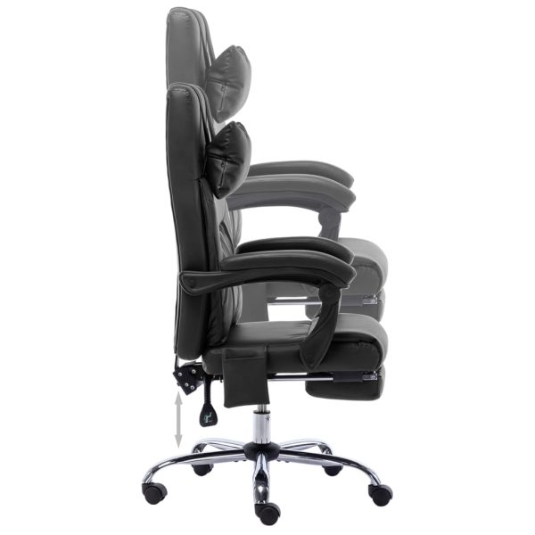 Cadeira de escritório c/ função massagem couro artificial preto - Image 6