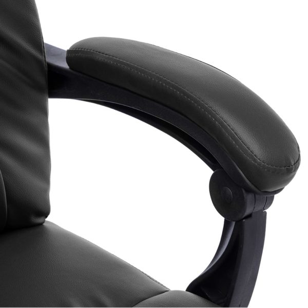 Cadeira de escritório c/ função massagem couro artificial preto - Image 7
