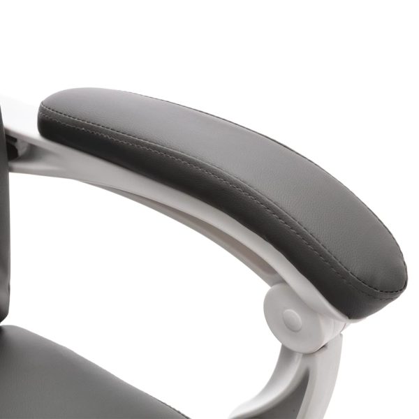 Cadeira escritório c/ função massagem couro artificial cinzento - Image 7