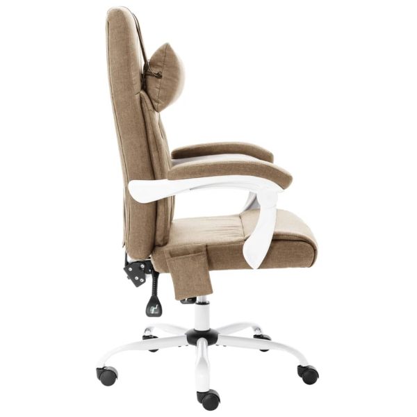 Cadeira escritório c/ função massagem tecido cinza-acastanhado - Image 3