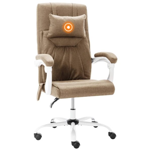Cadeira escritório c/ função massagem tecido cinza-acastanhado - Image 7