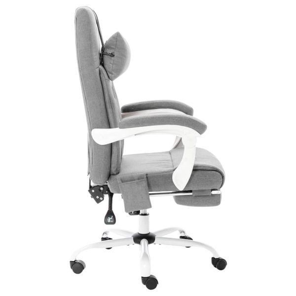 Cadeira de escritório c/ função de massagem tecido cinzento - Image 3