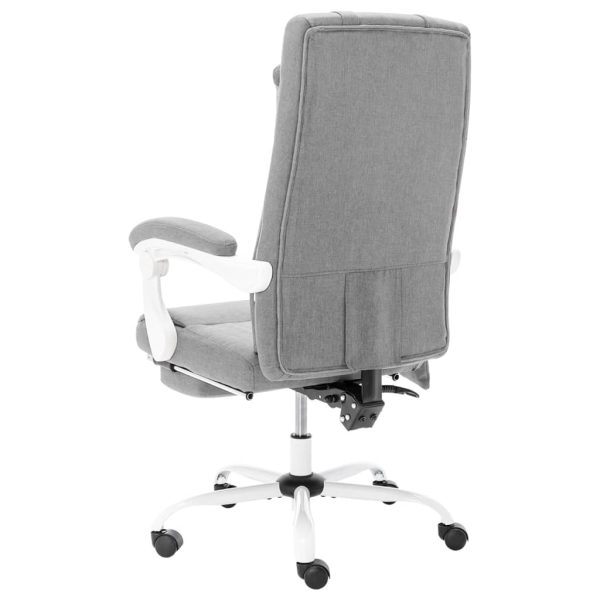 Cadeira de escritório c/ função de massagem tecido cinzento - Image 4