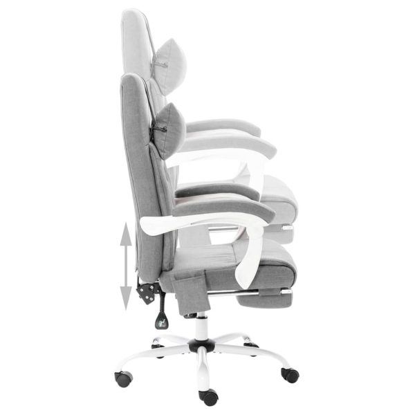 Cadeira de escritório c/ função de massagem tecido cinzento - Image 6