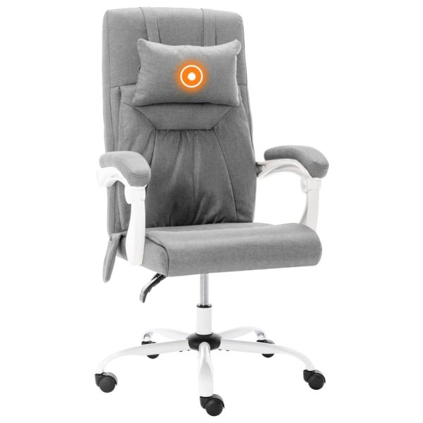 Cadeira de escritório c/ função de massagem tecido cinzento - Image 7