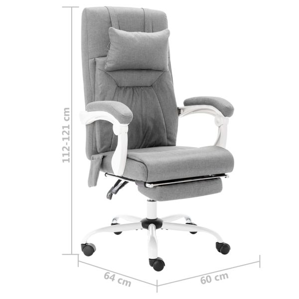 Cadeira de escritório c/ função de massagem tecido cinzento - Image 10