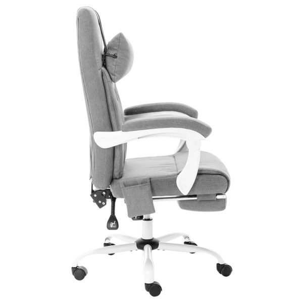 Cadeira de escritório c/ função de massagem tecido cinzento - Image 3