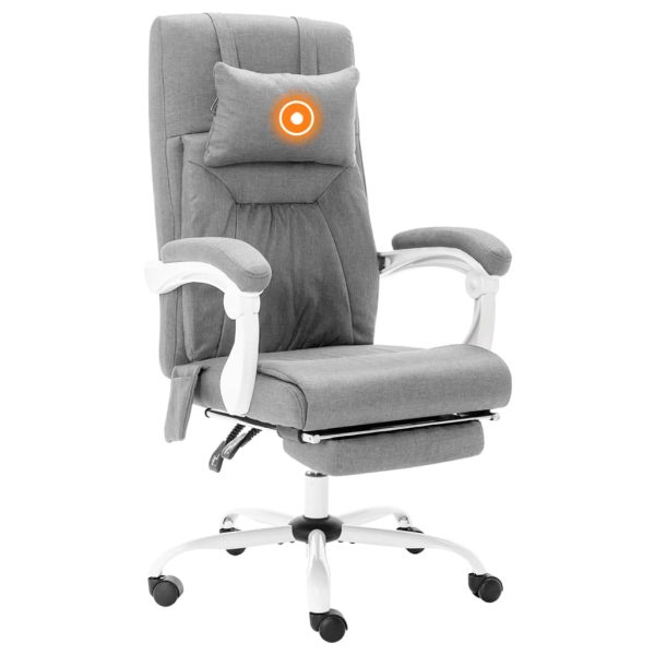 Cadeira de escritório c/ função de massagem tecido cinzento - Image 7