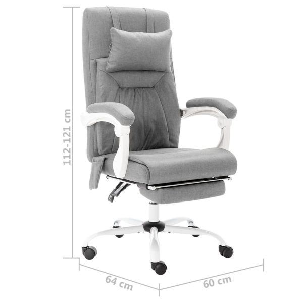Cadeira de escritório c/ função de massagem tecido cinzento - Image 10