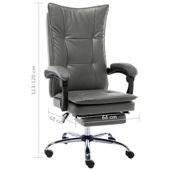 Cadeira de escritório em couro artificial antracite - Image 11