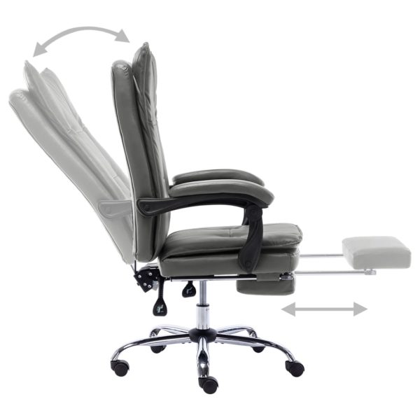 Cadeira de escritório em couro artificial antracite - Image 6