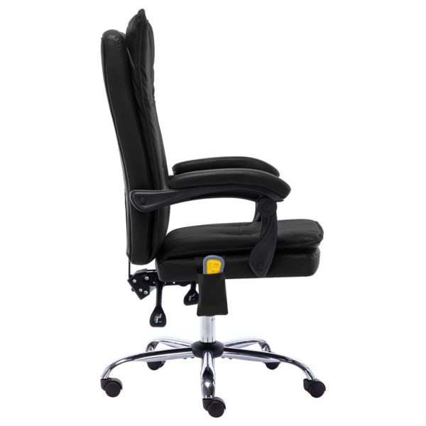 Cadeira de escritório c/ função massagem couro artificial preto - Image 3
