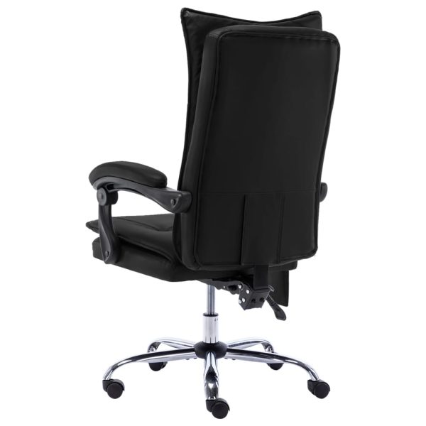 Cadeira de escritório c/ função massagem couro artificial preto - Image 4
