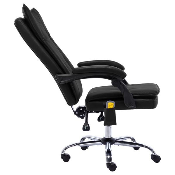Cadeira de escritório c/ função massagem couro artificial preto - Image 5
