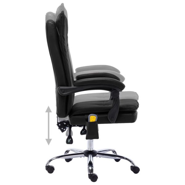 Cadeira de escritório c/ função massagem couro artificial preto - Image 7