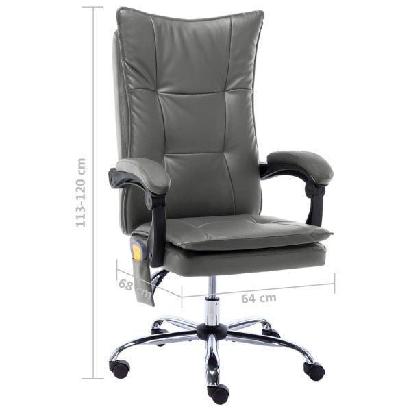 Cadeira escritório c/ função massagem couro artific. antracite - Image 10