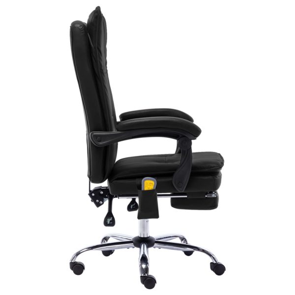 Cadeira de escritório c/ função massagem couro artificial preto - Image 3