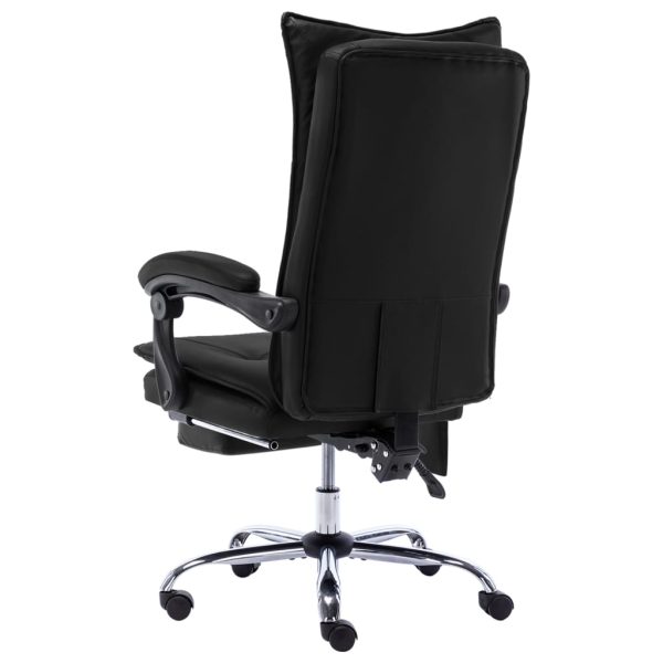 Cadeira de escritório c/ função massagem couro artificial preto - Image 4