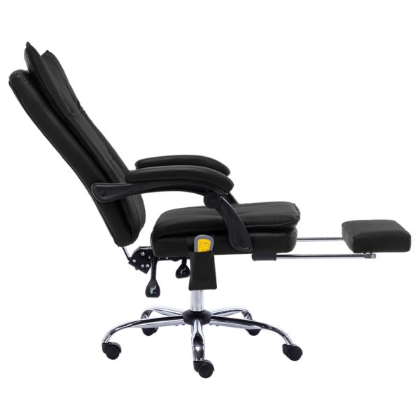 Cadeira de escritório c/ função massagem couro artificial preto - Image 5
