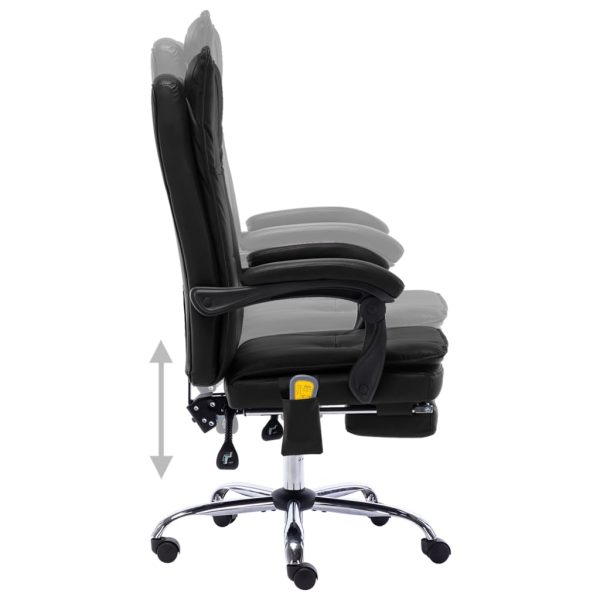 Cadeira de escritório c/ função massagem couro artificial preto - Image 7