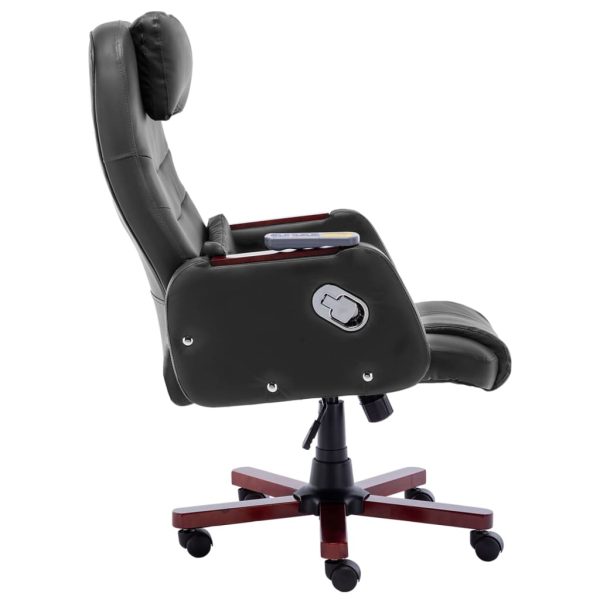 Cadeira de escritório c/ função massagem couro artificial preto - Image 3