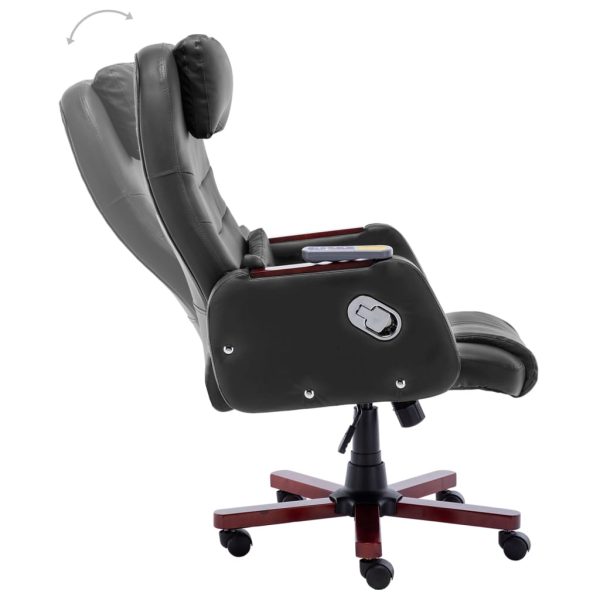 Cadeira de escritório c/ função massagem couro artificial preto - Image 5