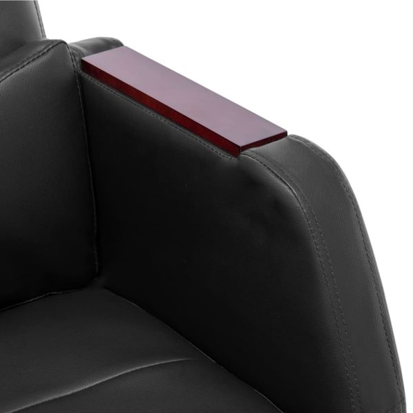 Cadeira de escritório c/ função massagem couro artificial preto - Image 7