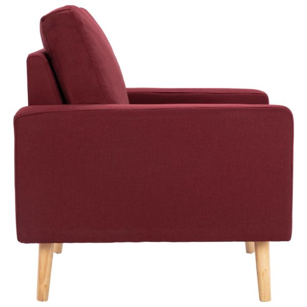 Poltrona em tecido vermelho tinto - Image 4