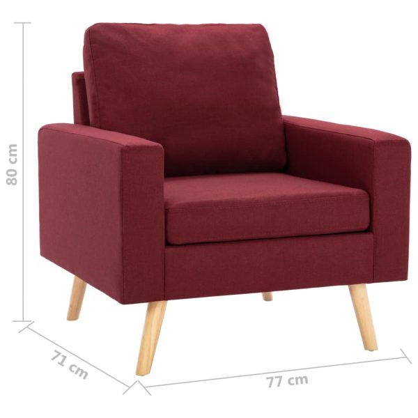 Poltrona em tecido vermelho tinto - Image 7