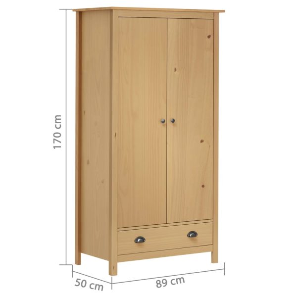 Roupeiro 2 portas Hill 89x50x170 cm pinho maciço - Image 7