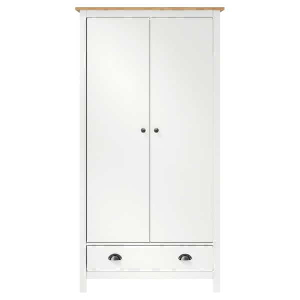 Roupeiro 2 portas Hill 89x50x170 cm pinho maciço branco - Image 2