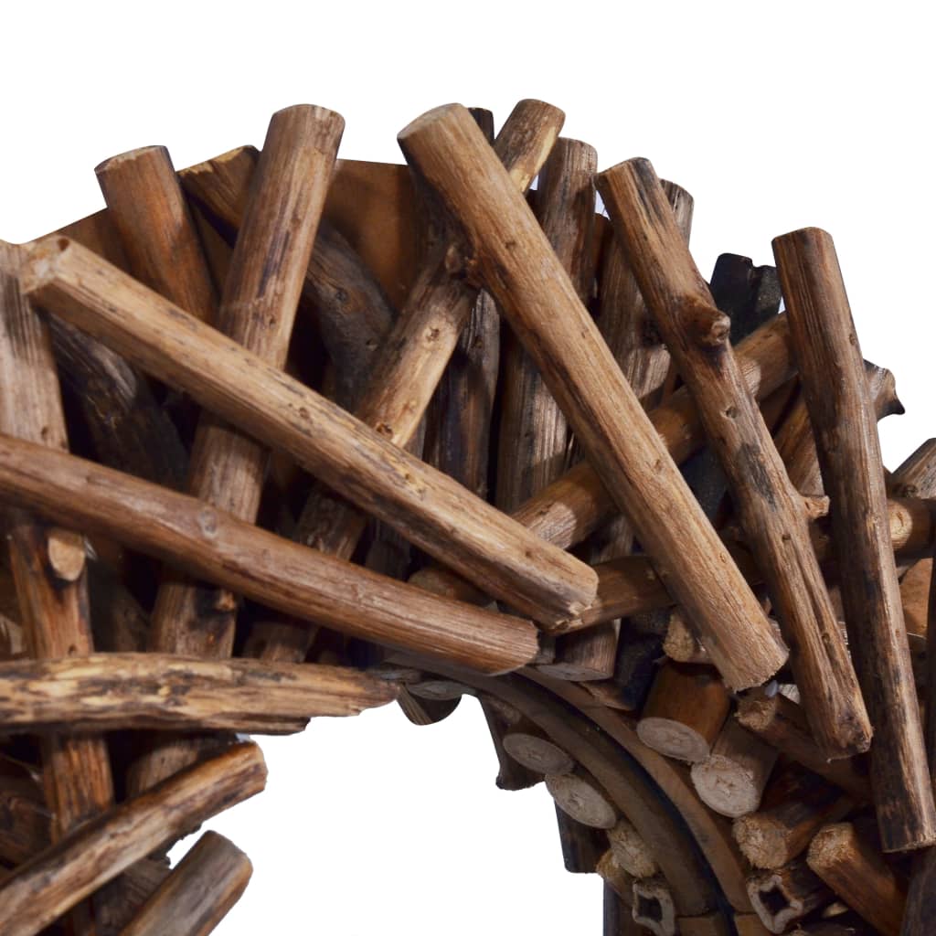 Espelho de parede redondo 40 cm madeira de teca - Image 5