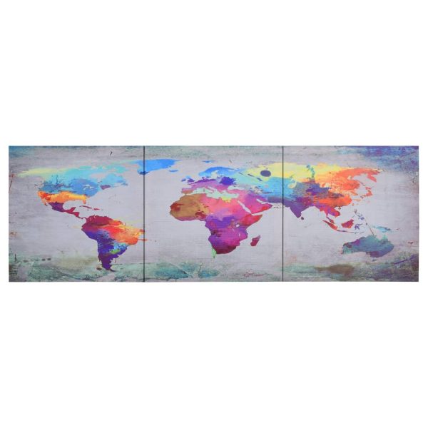 vidaXL Painéis de parede c/ impressão do mapa-múndi 120x40 cm multicor - Image 2