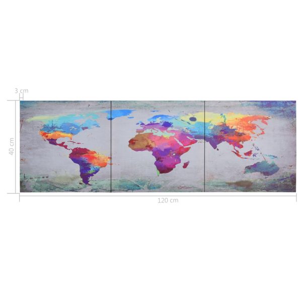 vidaXL Painéis de parede c/ impressão do mapa-múndi 120x40 cm multicor - Image 4