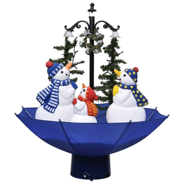 Árvore Natal c/ neve base formato guarda-chuva 75 cm PVC azul - Image 2