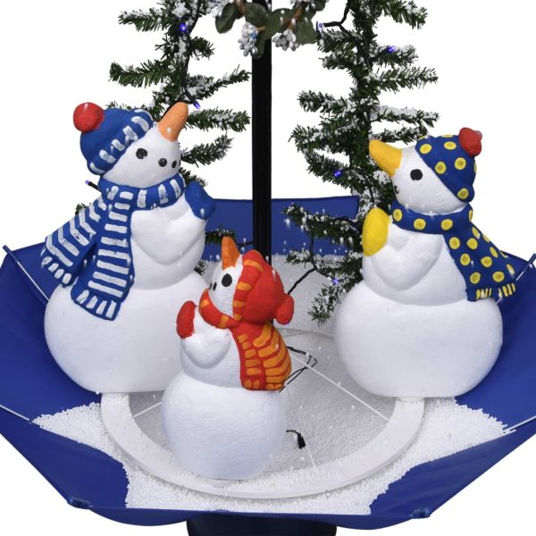 Árvore Natal c/ neve base formato guarda-chuva 75 cm PVC azul - Image 4
